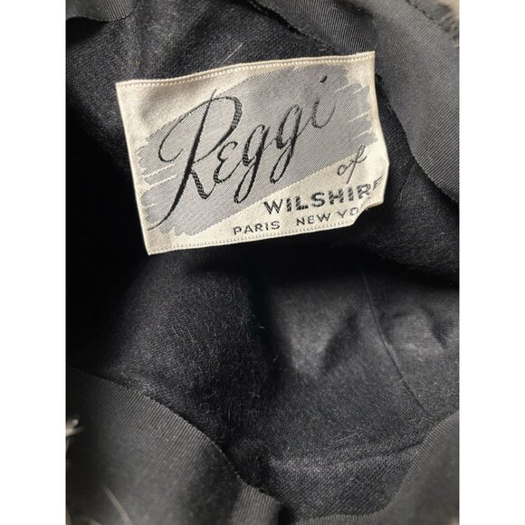 REGGI of Wilshire Fur Hat Vtg 1960's Pillbox Hat Grey Mink OSFM Old Money - Picture 6 of 7